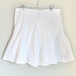 Ralph Lauren White A-Line Eyelet Skirt 16